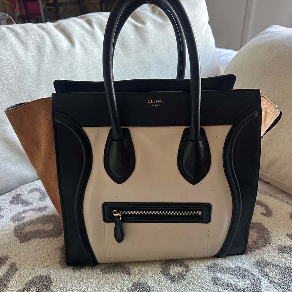 Celine Tricolor Mini Luggage Tote